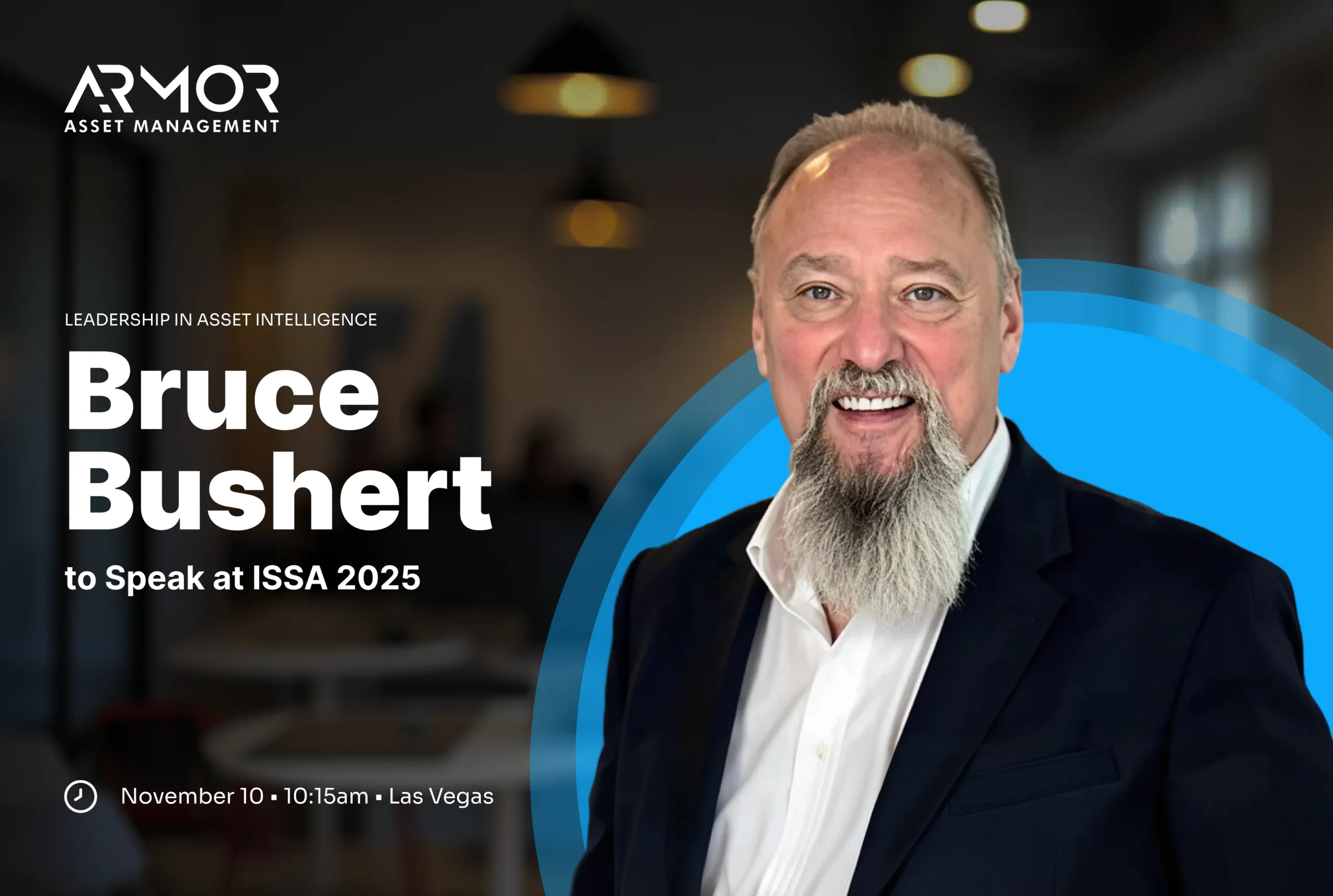 Bruce Bushert from ARMOR Asset Management speaking at ISSA 2025 in Las Vegas.