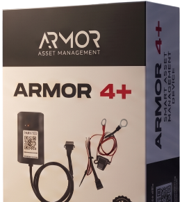 The ARMOR Asset Management logo and a product image with a device and a cable, both with the ARMOR™ logo