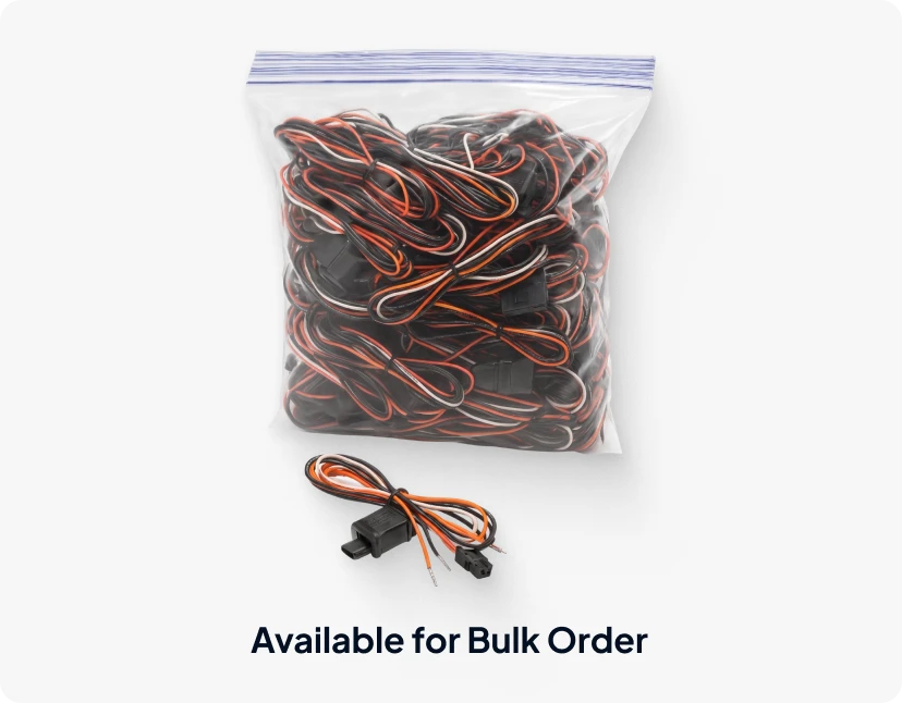 Bulk bag of bundled wiring harnesses and connectors, labeled "Available for Bulk Order".